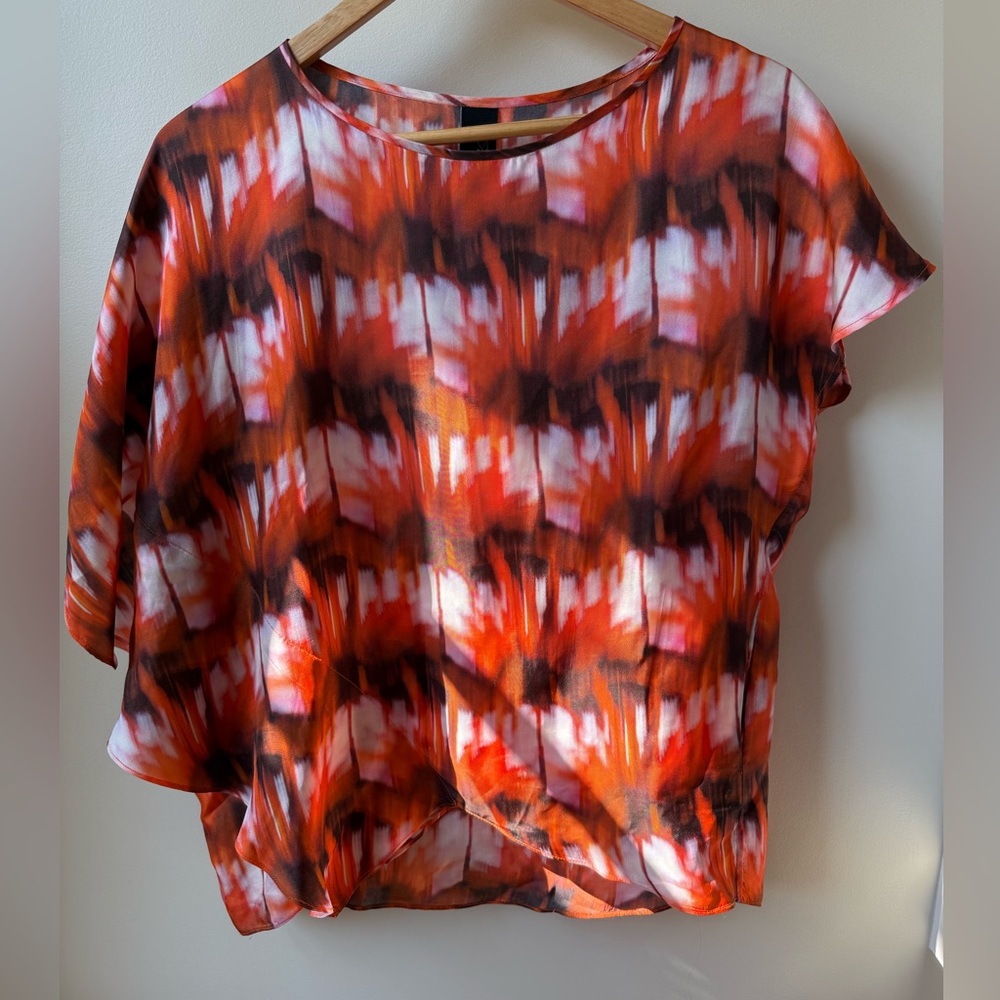 ZERO + MARIA CORNEJO Asymmetrical Top Blouse Contemporary Flutter Tropical 6